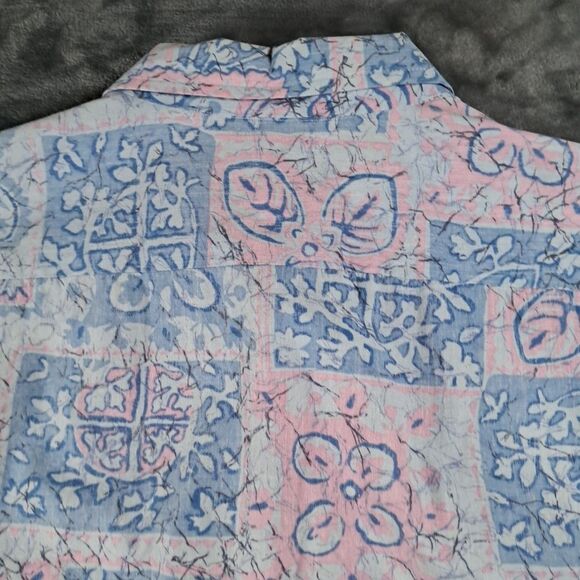 Cooke Street Honolulu Hawaiian Shirt Blue Pink Floral XL? Cotton - Picture 9 of 13